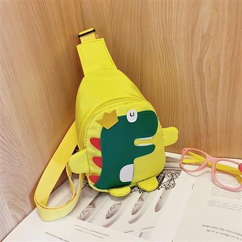 Yellow Kids Cartoon Dinosaur Chest Bag Cute Lightweight Nylon Crossbody Shoulder Pack for Toddlers Outings and Travel New Arrival Gift - Image 1