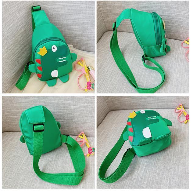 Black Kids Cartoon Dinosaur Chest Bag Cute Lightweight Nylon Crossbody Shoulder Pack for Toddlers Outings and Travel New Arrival Gift - Image 5