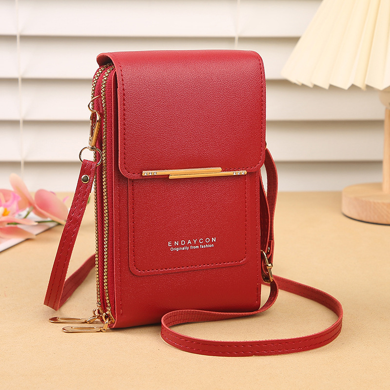 Red Touch Screen Crossbody Phone Bag for Women Small Shoulder Purse with Dual Zippers and Card Slots Compact Travel Pouch Australian Lifestyle - Image 1