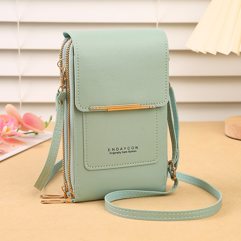 Green Touch Screen Crossbody Phone Bag for Women Small Shoulder Purse with Dual Zippers and Card Slots Compact Travel Pouch Australian Lifestyle - Image 1