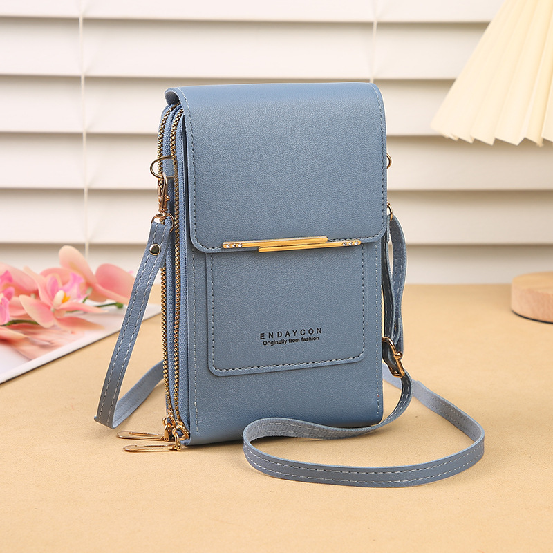 Blue Touch Screen Crossbody Phone Bag for Women Small Shoulder Purse with Dual Zippers and Card Slots Compact Travel Pouch Australian Lifestyle - Image 1