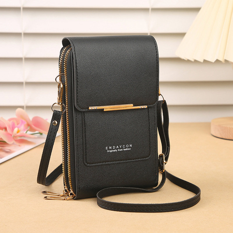 Black Touch Screen Crossbody Phone Bag for Women Small Shoulder Purse with Dual Zippers and Card Slots Compact Travel Pouch Australian Lifestyle - Image 1