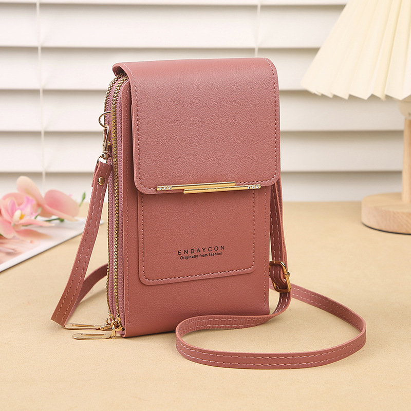 Dark pink Touch Screen Crossbody Phone Bag for Women Small Shoulder Purse with Dual Zippers and Card Slots Compact Travel Pouch Australian Lifestyle - Image 1