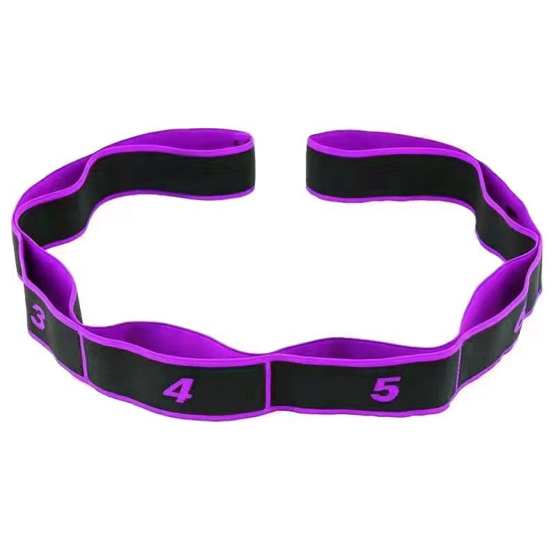 Purple 3 Pack Multi-Loop Yoga Stretching Strap with Numbered Sections 90cm Elastic Resistance Band for Dance Pilates Body Sculpting Australian Fitness Gear - Image 1