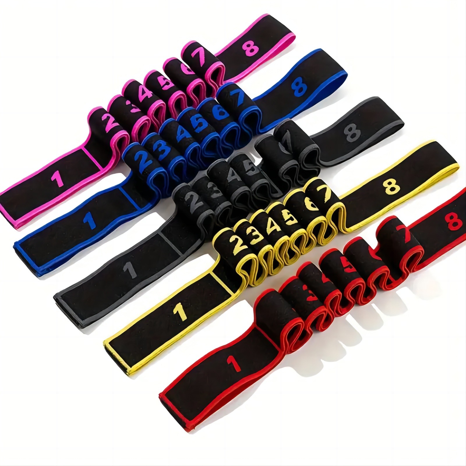 Purple 3 Pack Multi-Loop Yoga Stretching Strap with Numbered Sections 90cm Elastic Resistance Band for Dance Pilates Body Sculpting Australian Fitness Gear - Image 3