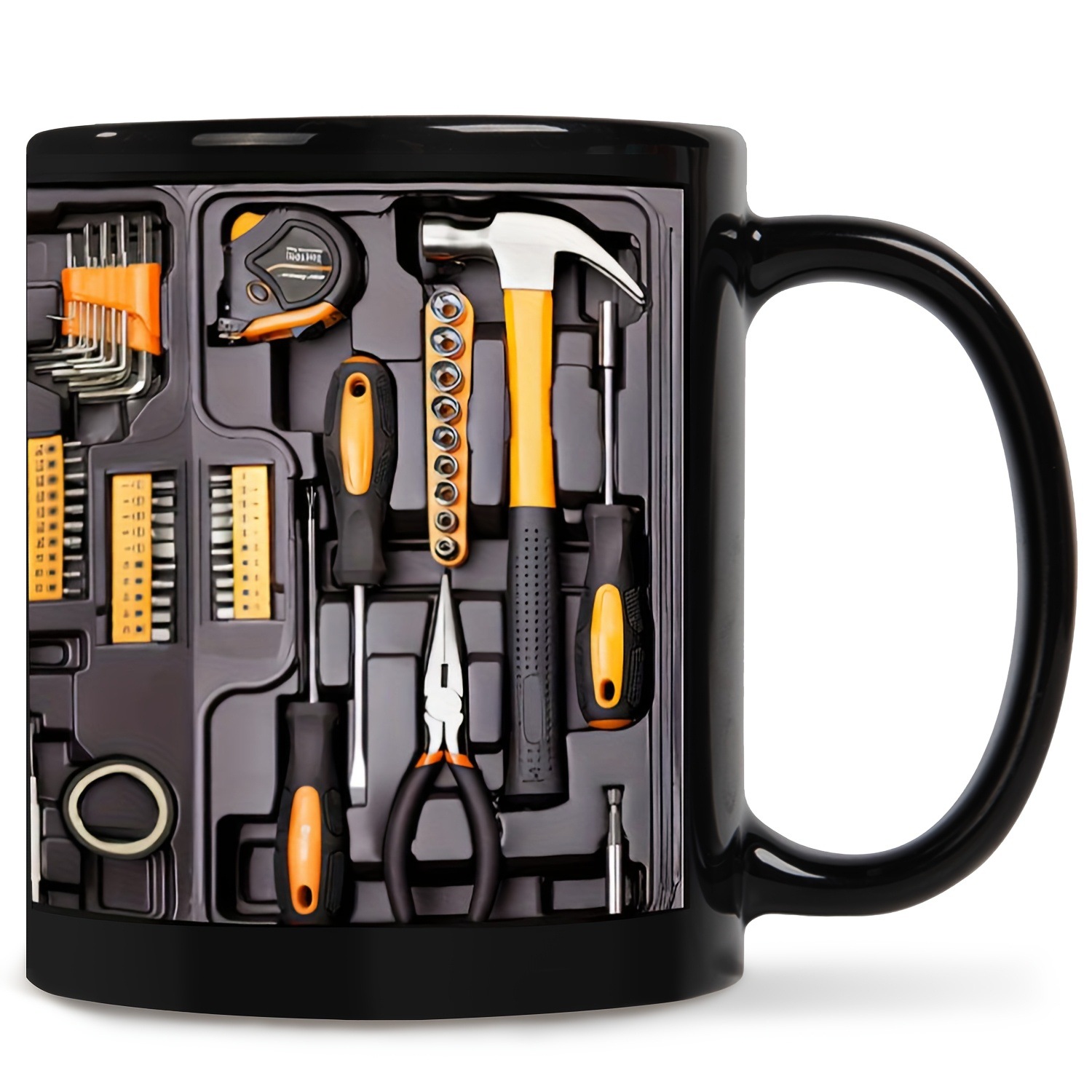 Creative 3D Toolbox Ceramic Mug 11oz Mechanic Tools Print Coffee Cup for DIY Enthusiasts and Handy Dads Australian Home and Office Gift - Image 1
