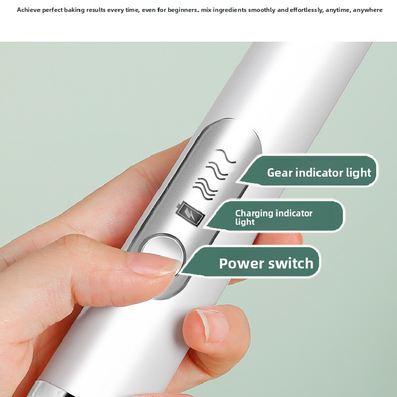 White Rechargeable Handheld Milk Frother and Electric Whisk Set 3 Speeds with 2 Stainless Steel Heads and Storage Stand Australian Home Barista Kit - Image 5