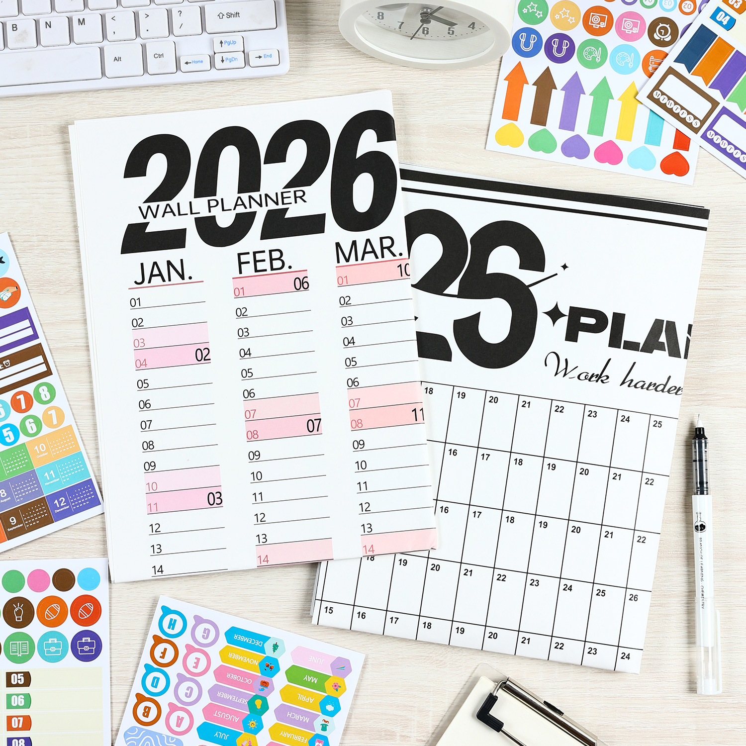 2026 Wall Planner Calendar with Stickers and Double-Sided Tape – 742 x 525 mm for Home, Office or Study in Australia - Image 2