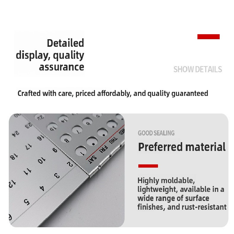 2-PCS Ultra-Thin Metal Desk Calendar – Durable Aluminum Perpetual Calendar for Office or Home Use in Australia - Image 2