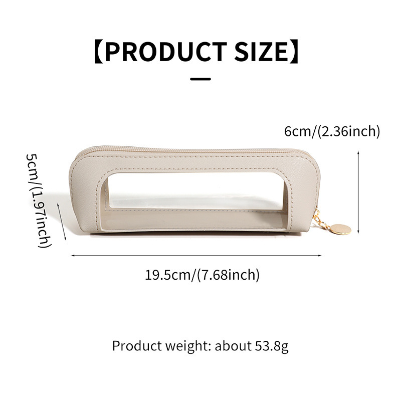 2-Pcs Brown Transparent Makeup Brush Case – Portable Zippered Cosmetic Pouch with Clear Window for Travel and Daily Use in Australia - Image 5