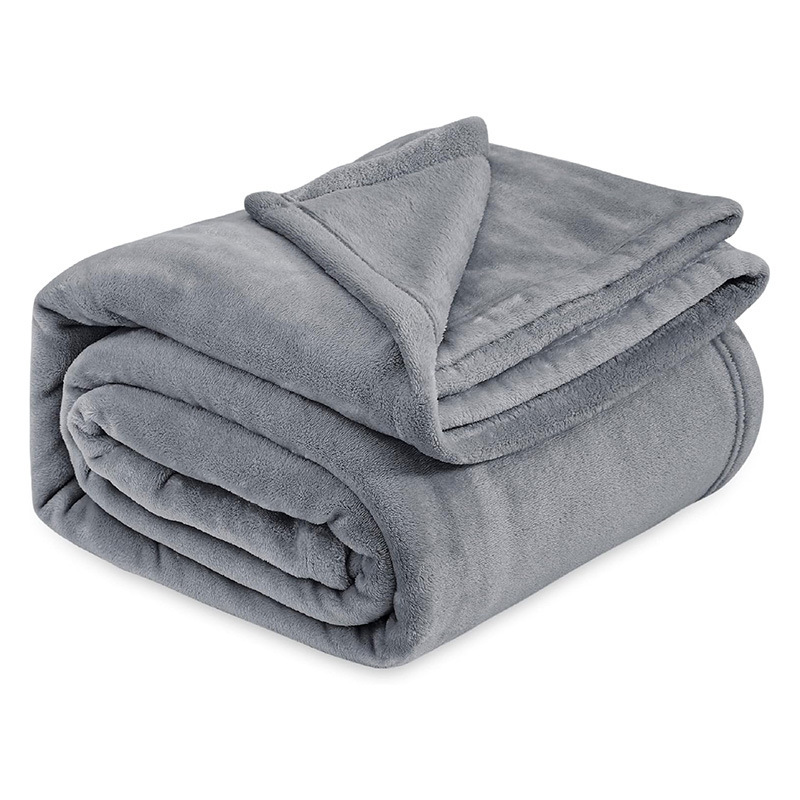 Grey Ultra-Soft Coral Fleece Blanket – Lightweight Summer Throw for Office Naps, Air Conditioning, and Cozy Home Use(50*70cm) - Image 1