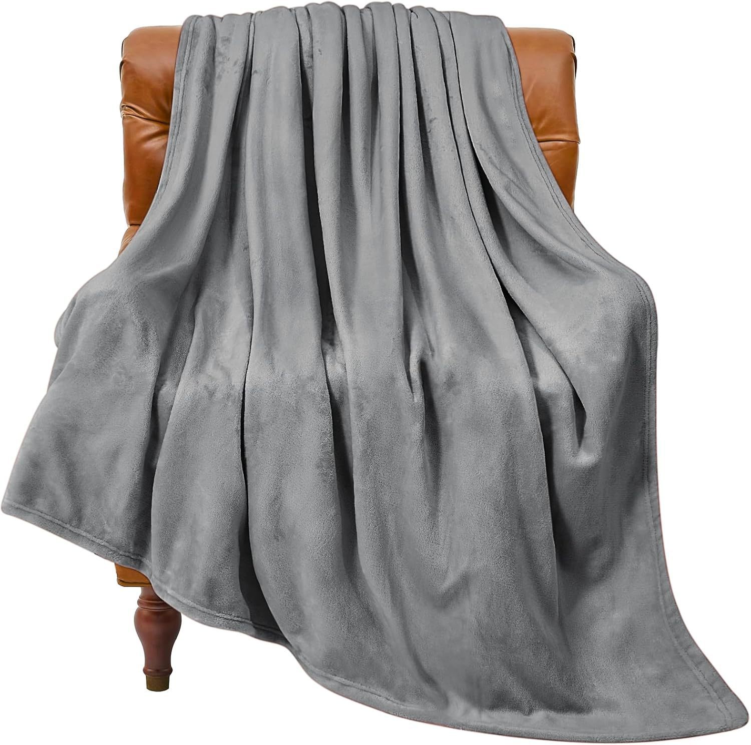 Grey Ultra-Soft Coral Fleece Blanket – Lightweight Summer Throw for Office Naps, Air Conditioning, and Cozy Home Use(50*70cm) - Image 2