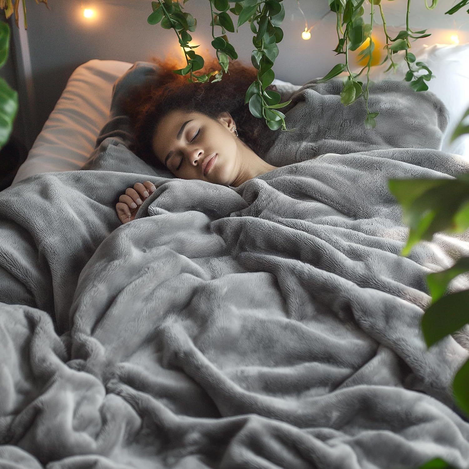 Grey Ultra-Soft Coral Fleece Blanket – Lightweight Summer Throw for Office Naps, Air Conditioning, and Cozy Home Use(50*70cm) - Image 5