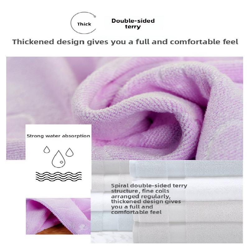 2-Pack Pink Embossed Microfiber Bear Bath Towels – 70 x 140 cm, Ultra-Absorbent and Soft for Bath, Beach & Gym - Image 2