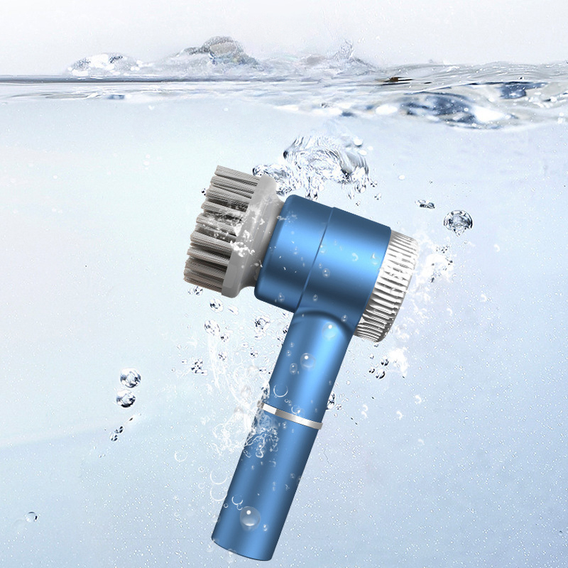 White Wireless Electric Cleaning Brush – Rechargeable, 3-Speed, IPX7 Waterproof with 5 Replaceable Brush Heads for Kitchen, Dishes & Deep Cleaning - Image 2