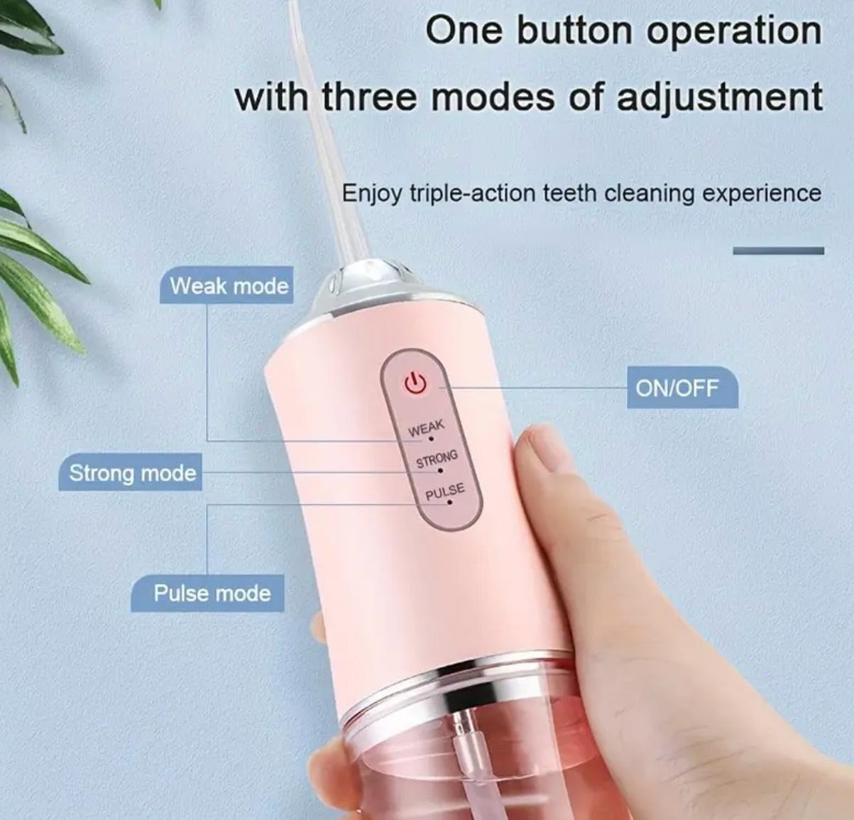 White Portable Water Flosser Oral Irrigator with 230ml Tank and 3 Modes Rechargeable IPX7 Waterproof Teeth Cleaner for Australian Home and Travel Use - Image 2