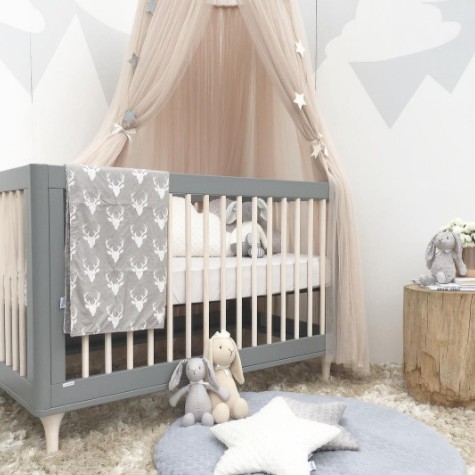Khaki Nordic Style 7-Layer Tulle Bed Canopy 300cm Extra Long 60cm Dome for Australian Kids Bedroom Nursery and Playroom Decor - Image 1
