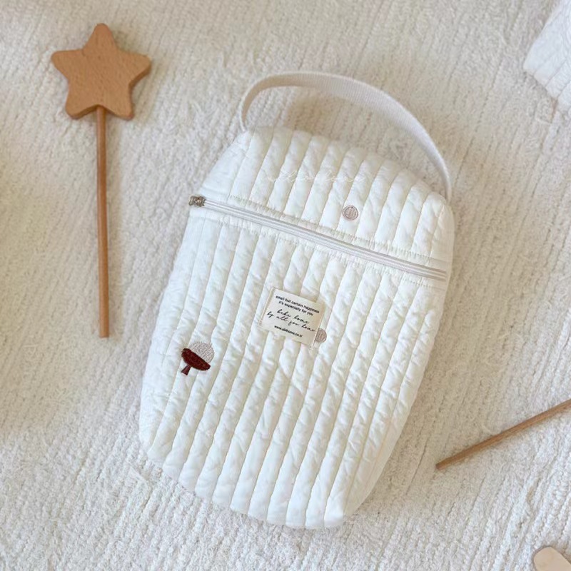 Pinecone Quilted Nappy Storage Bag Portable Diaper Organizer Mommy Travel Pouch with Zipper 28x18x6cm for Australian Families and Stroller Use - Image 1