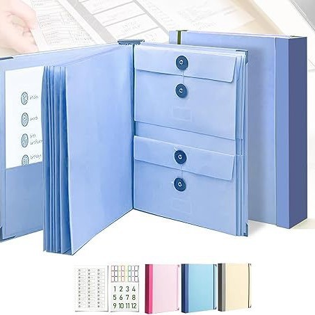 Khaki Important Document Organizer Folder with 10 Manila Envelopes and Acid-Free Paper for Home Office Estate Planning and Aussie Travel - Image 2