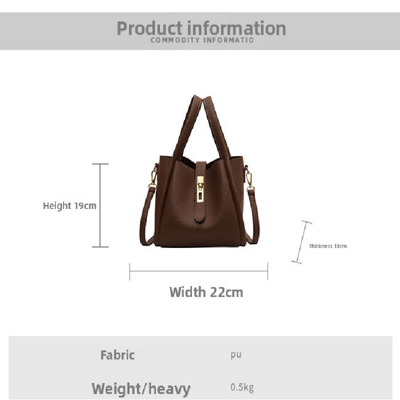 Brown Retro 2-Piece Women's Bucket Bag Set with Removable Inner Pouch PU Leather Crossbody Handbag and Fashionable Tote for Australian Everyday Use - Image 7