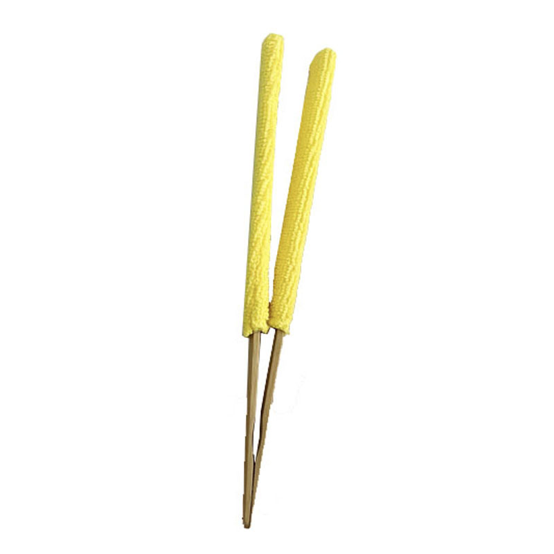 Yellow 3 Pack Microfiber Plant Leaf Cleaning Tongs with Removable Sleeves and Natural Bamboo Handles for Houseplants Maintenance - Image 1