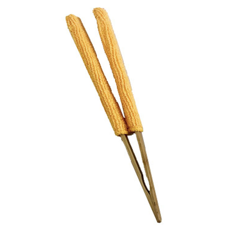 Orange 3 Pack Microfiber Plant Leaf Cleaning Tongs with Removable Sleeves and Natural Bamboo Handles for Houseplants Maintenance - Image 1