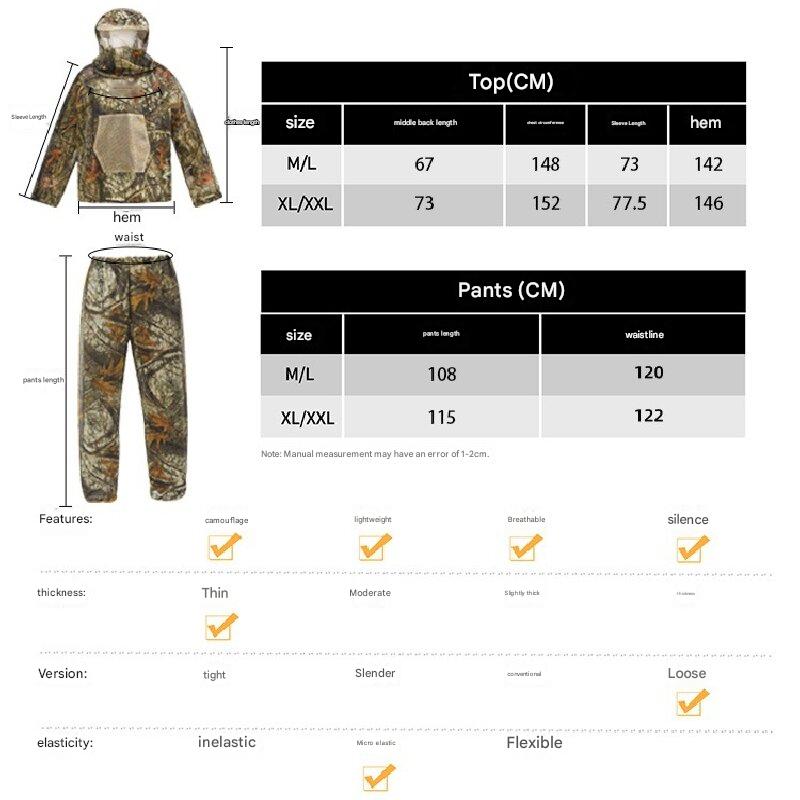 Bark and green leaves Camouflage Mosquito Repellent Suit Ultra-Fine Mesh Hooded Ghillie Suit for Outdoor Hunting Camping Fishing and Beekeeping(XL/XXL) - Image 5