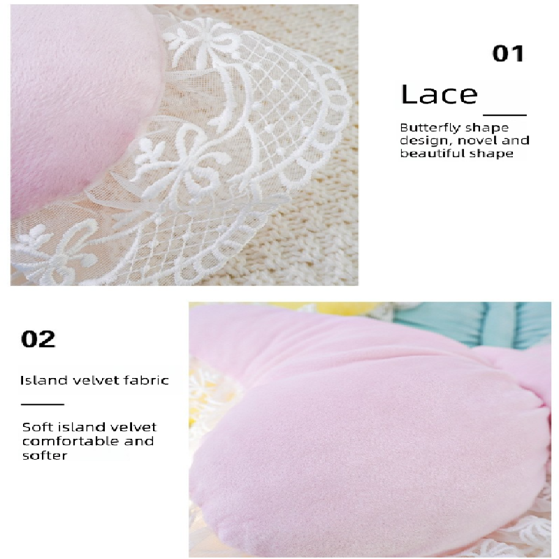 Blue Elegant Butterfly Lace Throw Pillow 60x45cm Soft Decorative Cushion for Sofa Bedroom Office and Car Comfort Backrest Accessory - Image 3