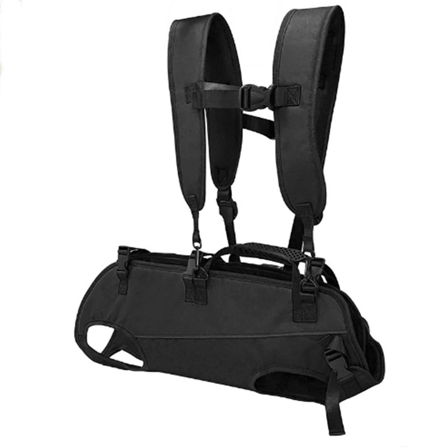 Black Multi-Functional Dog Carrier Backpack and Lift Harness for Hiking and Outdoor Use, Adjustable Breathable Pet Support Sling for Senior or Injured Large Dogs(Size: M) - Image 1
