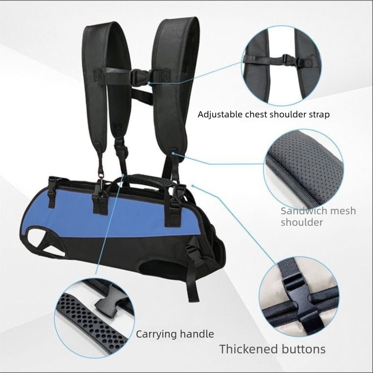 Black Multi-Functional Dog Carrier Backpack and Lift Harness for Hiking and Outdoor Use, Adjustable Breathable Pet Support Sling for Senior or Injured Large Dogs(Size: M) - Image 5