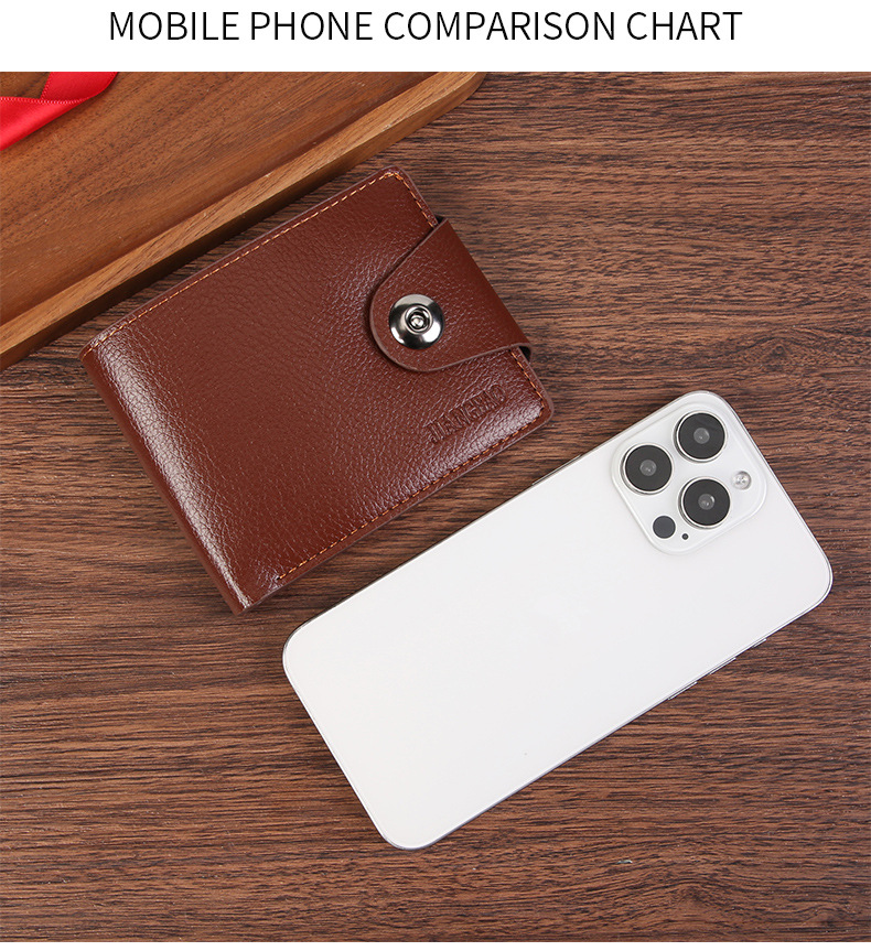 Coffee color Men's PU Leather Wallet with Magnetic Clasp and Zipper Pocket for Cards Cash and Coins Ideal for Daily Use in Australia - Image 4