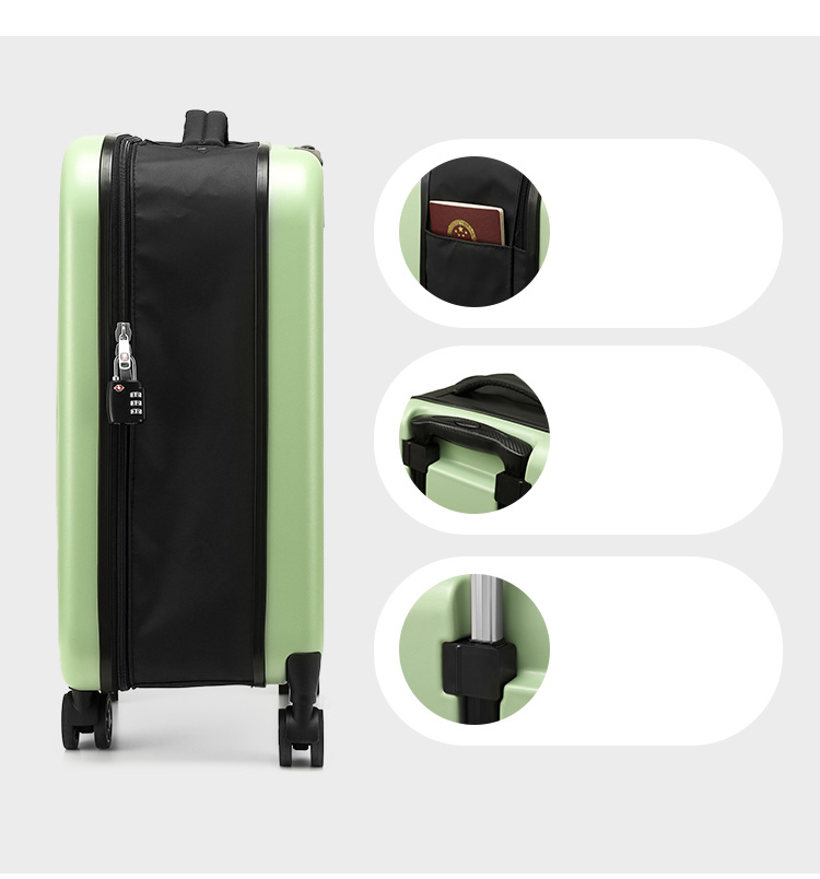 Beige 20 Inch Foldable Carry-on Suitcase with 360 Spinner Wheels and Combination Lock, Lightweight Space Saving Hard Shell Luggage for Australian Travel - Image 4