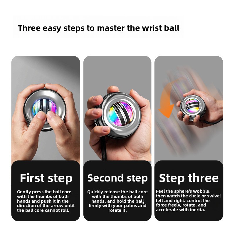 Red LED Gyro Ball Wrist Power Trainer with Digital Counter and Auto-Start Zinc Alloy Core for Grip Strength and Stress Relief in Australian Homes - Image 4