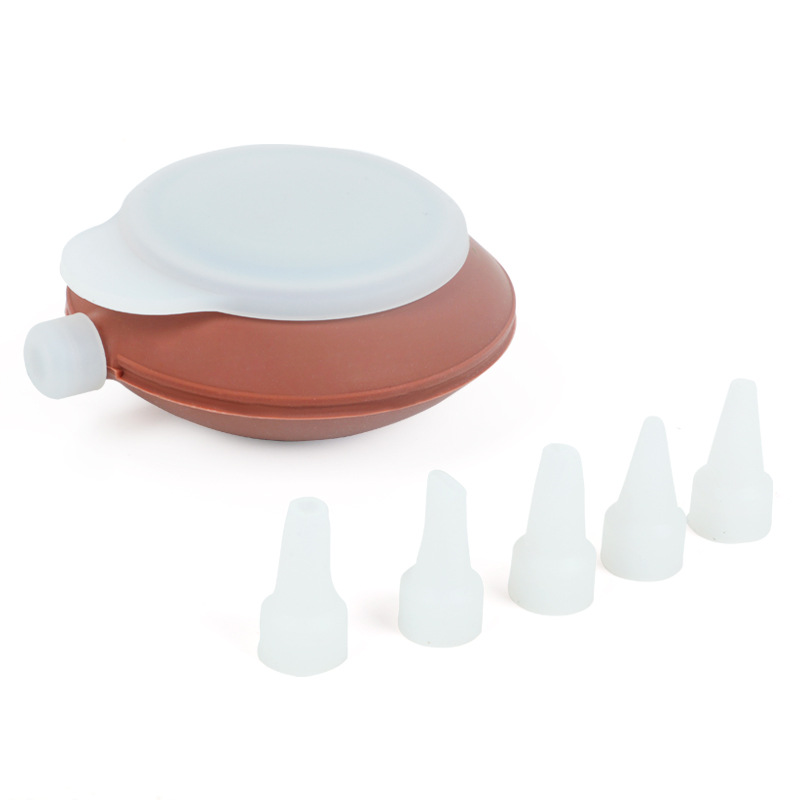 2-Pack Food Grade Silicone Macaron Piping Pot Squeezer with 5 Interchangeable Nozzles for Dessert Decorating and Home Baking Essentials - Image 1