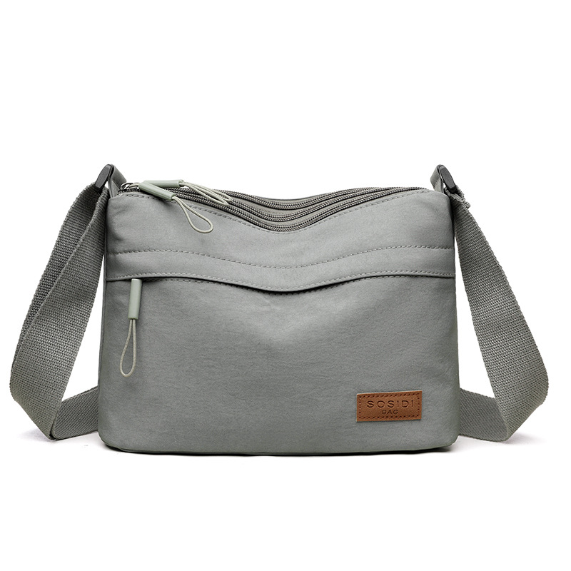 Grey Women Lightweight Nylon Crossbody Bag with Multiple Pockets Compact Shoulder Bag for Travel and Daily Essentials in Australia - Image 1