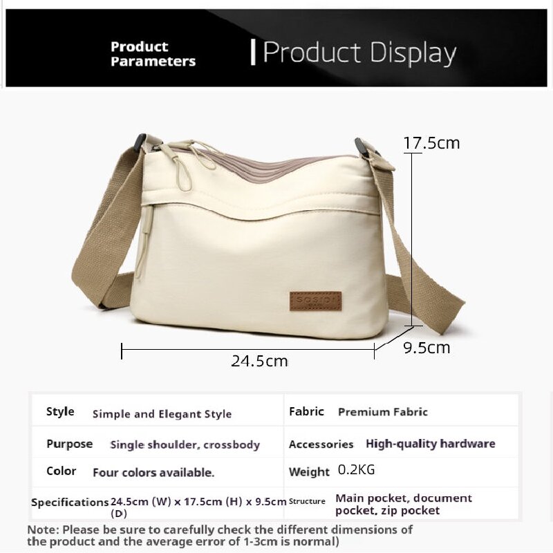 Grey Women Lightweight Nylon Crossbody Bag with Multiple Pockets Compact Shoulder Bag for Travel and Daily Essentials in Australia - Image 5