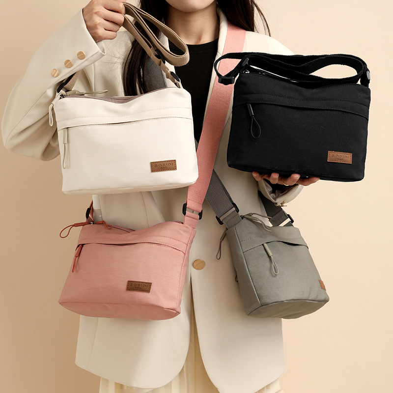 Pink Women Lightweight Nylon Crossbody Bag with Multiple Pockets Compact Shoulder Bag for Travel and Daily Essentials in Australia - Image 3
