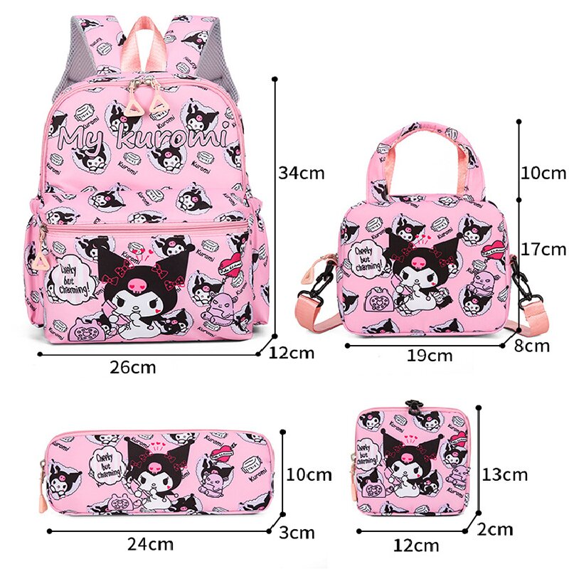 Pattern KT 4-Piece Large Capacity School Backpack Set for Primary Students Years 3-6 Durable Nylon Lightweight Rucksack with Handbag for Daily Australian School Life - Image 7