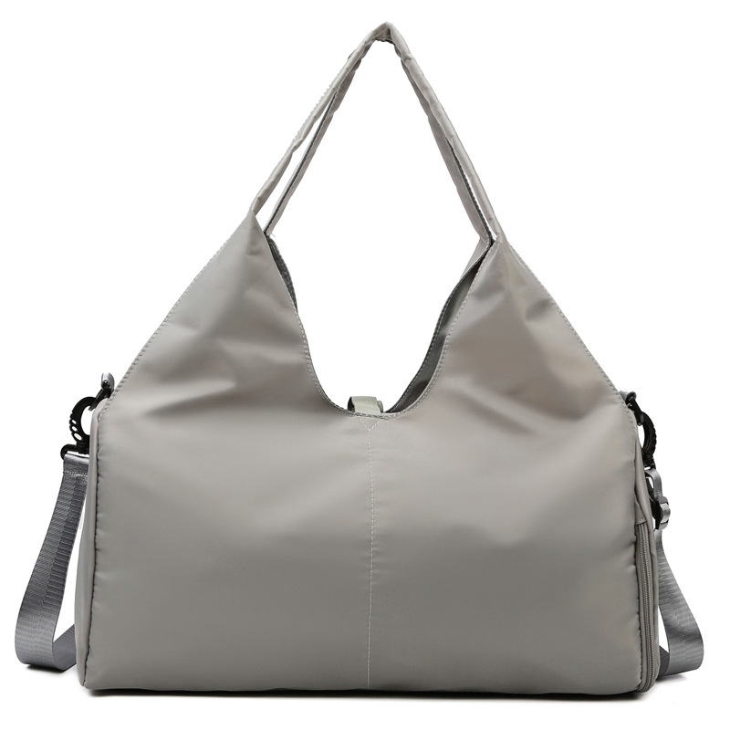 Grey Women Large Capacity Yoga Gym Bag with Shoe Compartment and Mat Strap Water Resistant Travel Duffel Lightweight Tote for Fitness and Weekend Trips - Image 1