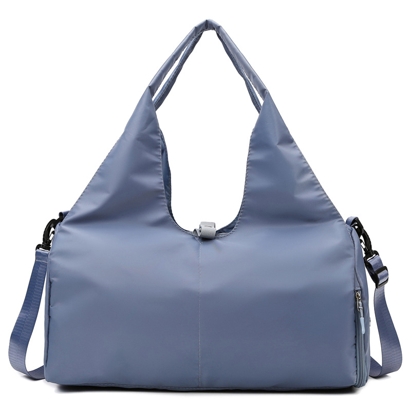 Blue Women Large Capacity Yoga Gym Bag with Shoe Compartment and Mat Strap Water Resistant Travel Duffel Lightweight Tote for Fitness and Weekend Trips - Image 1