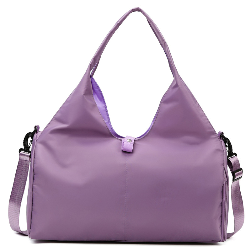 Purple Women Large Capacity Yoga Gym Bag with Shoe Compartment and Mat Strap Water Resistant Travel Duffel Lightweight Tote for Fitness and Weekend Trips - Image 1