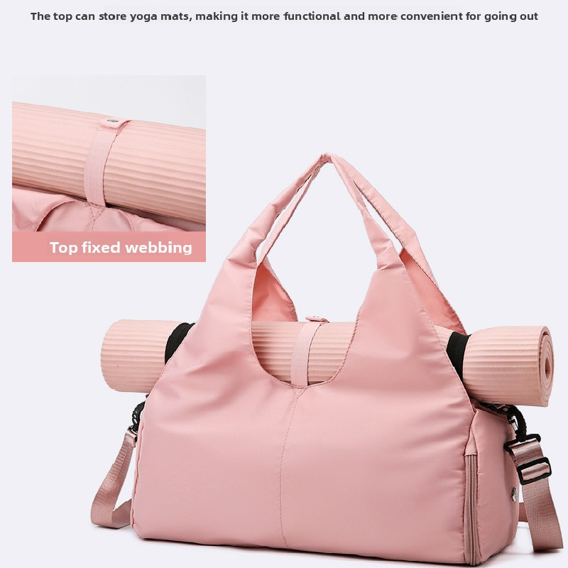Purple Women Large Capacity Yoga Gym Bag with Shoe Compartment and Mat Strap Water Resistant Travel Duffel Lightweight Tote for Fitness and Weekend Trips - Image 2