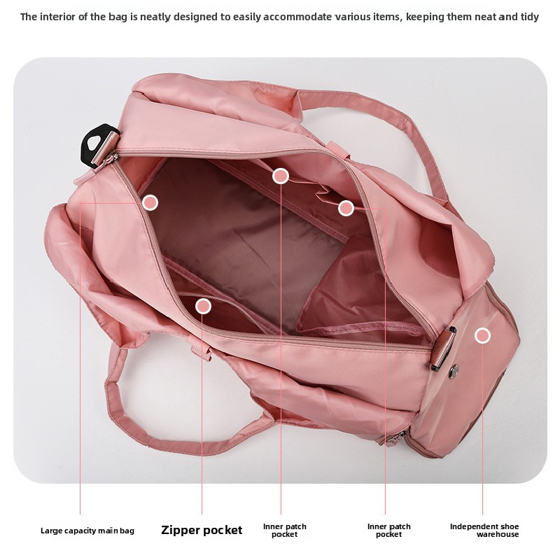 Purple Women Large Capacity Yoga Gym Bag with Shoe Compartment and Mat Strap Water Resistant Travel Duffel Lightweight Tote for Fitness and Weekend Trips - Image 3