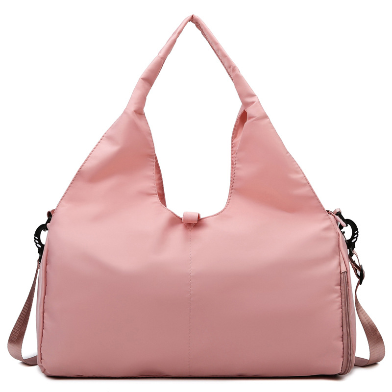 Pink Women Large Capacity Yoga Gym Bag with Shoe Compartment and Mat Strap Water Resistant Travel Duffel Lightweight Tote for Fitness and Weekend Trips - Image 1