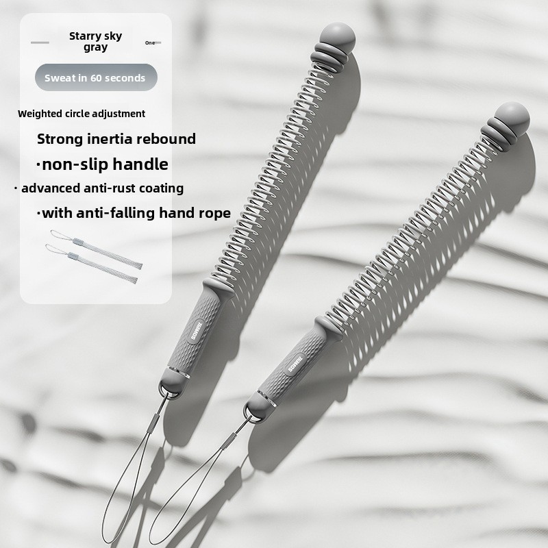 Grey Multifunctional Cordless Battle Rope with Adjustable Weight Rings for Home Gym Professional Strength Training Tool for Local Professionals Standard Fit - Image 1