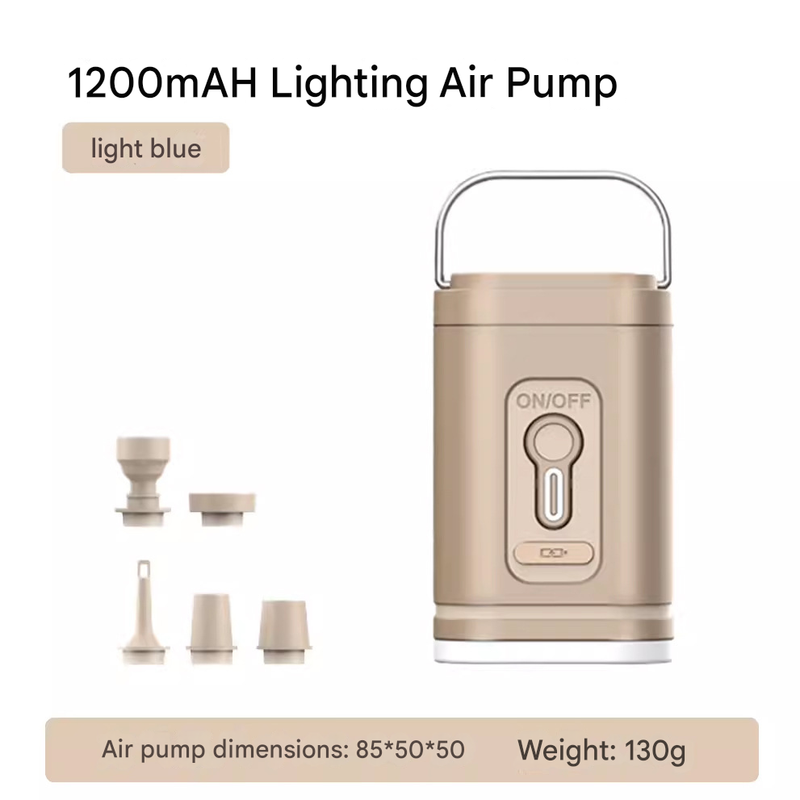 Mini 3-in-1 Portable Camping Air Pump and Lantern 1200mAh Rechargeable Electric Pump with 5 Nozzles for Australian Outdoor Camping and Hiking - Image 1