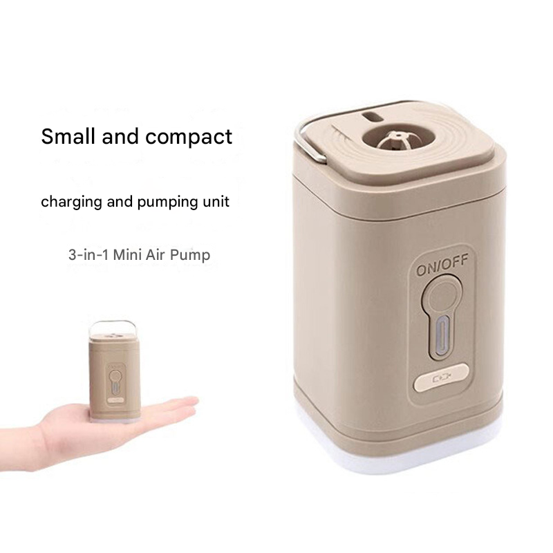Mini 3-in-1 Portable Camping Air Pump and Lantern 1200mAh Rechargeable Electric Pump with 5 Nozzles for Australian Outdoor Camping and Hiking - Image 2