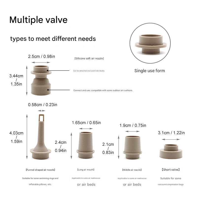 Mini 3-in-1 Portable Camping Air Pump and Lantern 1200mAh Rechargeable Electric Pump with 5 Nozzles for Australian Outdoor Camping and Hiking - Image 4