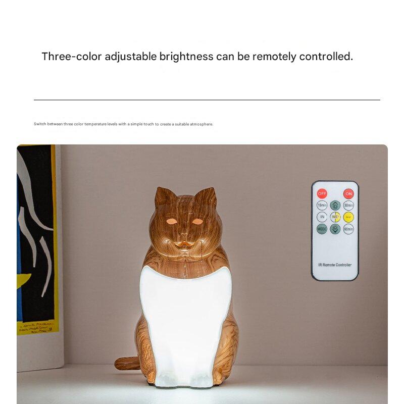 Red Lucky Cat Rechargeable Desk Lamp with Sound and Aromatherapy Function Remote Control Eye Care Night Light for Local Home Bedroom and Modern Living Areas - Image 2