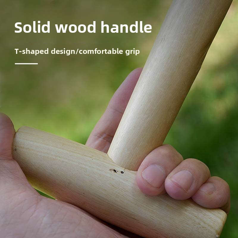 2 Pack Gardening Dibber with T-Shaped Wooden Handle Chrome Tip Seed Sower and Transplanting Tool with Measurement Scale for Local Garden Maintenance - Image 3